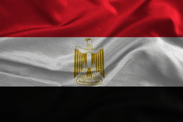 Egypte vlag stof achtergrondstructuur — Stockfoto