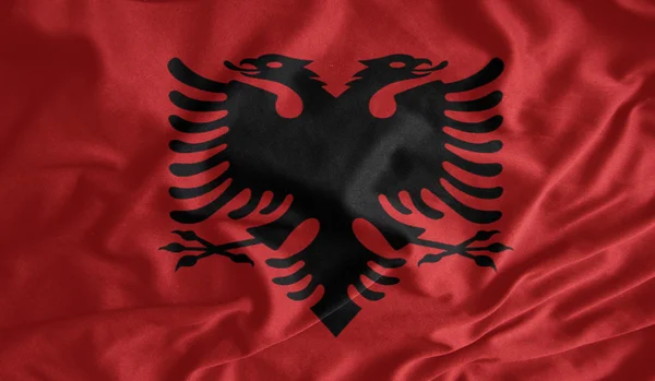 Albanian flag fabrics — Stock Photo, Image