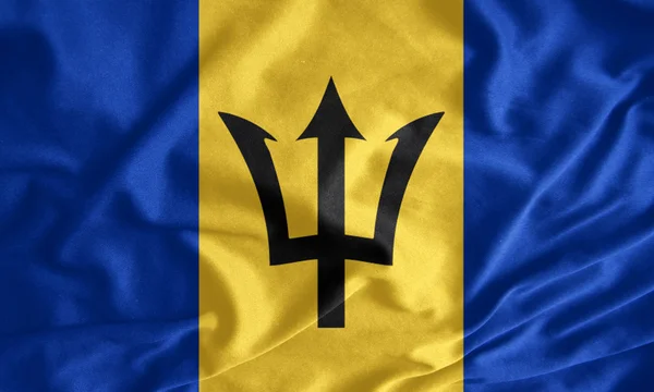 Színes Barbados zászló integet — Stock Fotó