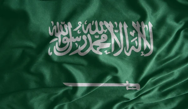 Saudi arabia flagge stoffe — Stockfoto