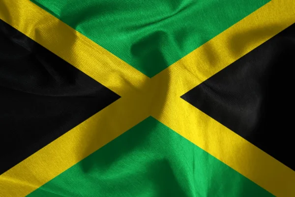 Textura de tecido da bandeira da Jamaica — Fotografia de Stock