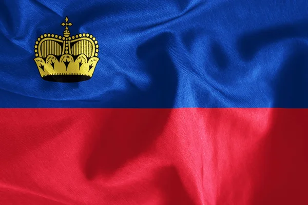 Liechtenstein grunge tela ondeando bandera — Foto de Stock