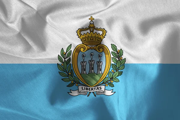 Узор флага Сан-Марино на текстуре ткани, винтажный стиль — стоковое фото