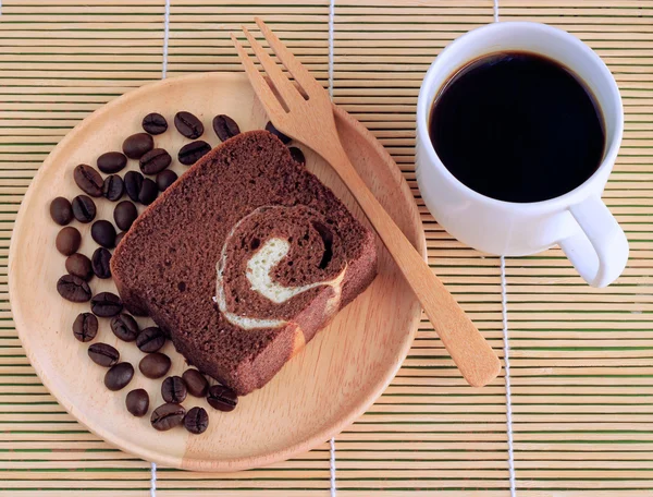 Coffee cup and fresh bread — Stock Photo, Image