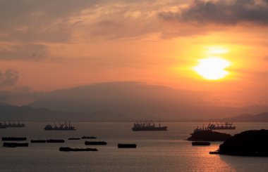 Tayland doğa manzara. Turizm arka plan adanın gemi ve deniz ile