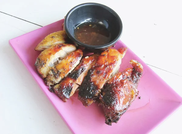 Tajskie jedzenie. kurczaka z grilla — Zdjęcie stockowe
