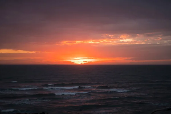 Dramatische Zonsondergang Zee — Stockfoto