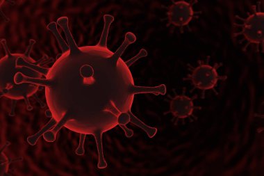 Coronavirus Kara Küf. 3d görüntüleme, seçici odak
