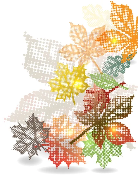 Leaves halftone — Stock Vector
