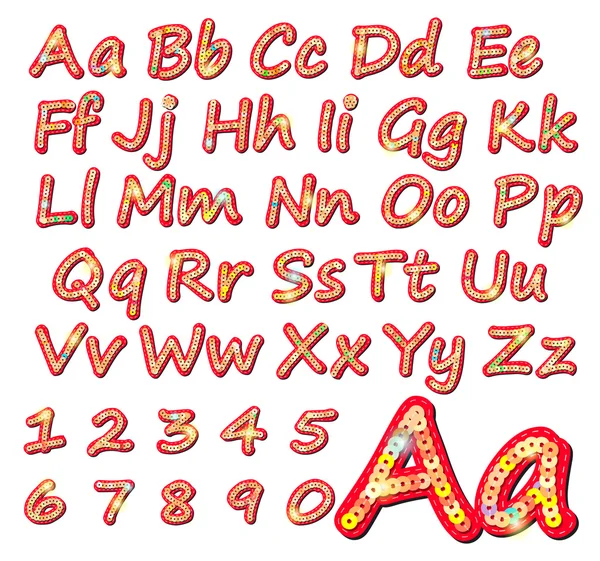 Lentejuelas letras del alfabeto — Vector de stock
