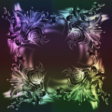 Sulu Boya coloful çiçek