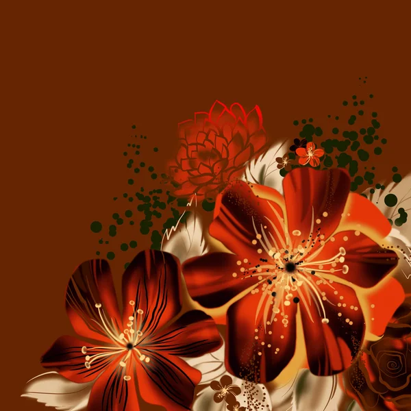 Dark orange flowers — Stock Photo, Image