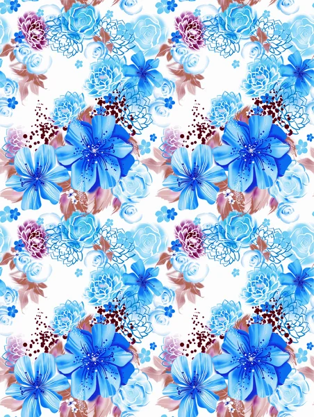 mavi çiçekler ile sorunsuz doku