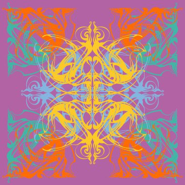 Turuncu ve yeşil desen