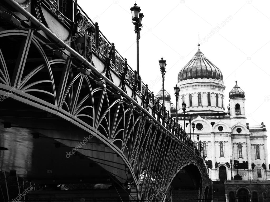 Cathedral and  bridge over the river