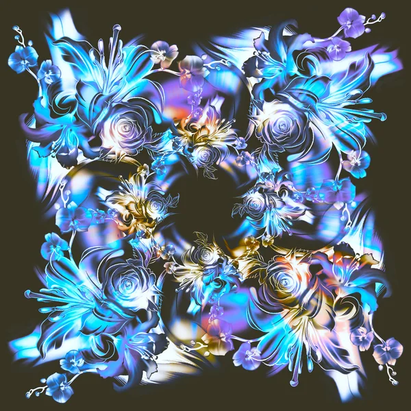 Mavi çiçek çelenk