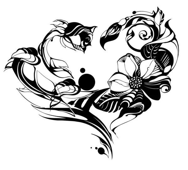 Mürekkeple çizilmiş çiçekler