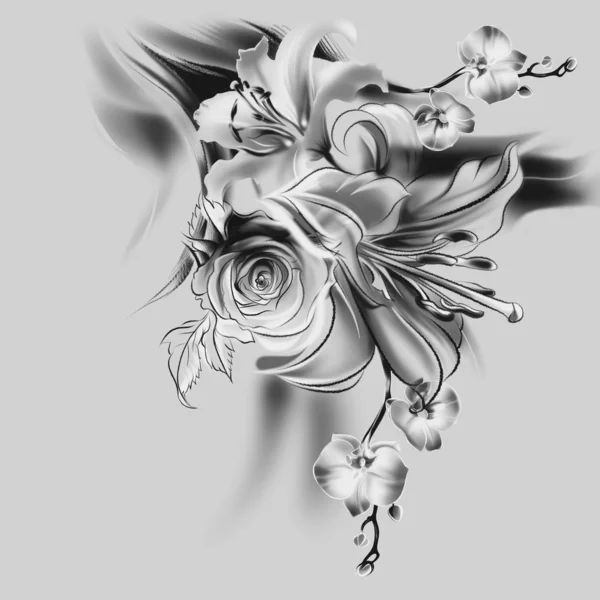 Çiçek çizim kalem