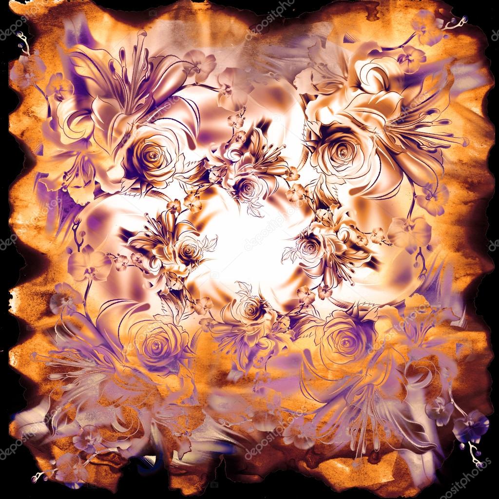 Disegno colorato fiori — Foto Stock
