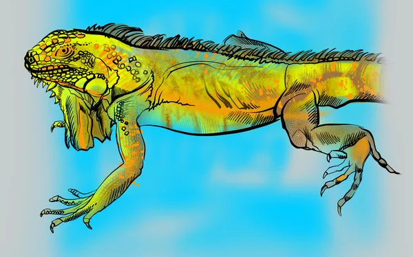 Vintage handdrawn kertenkele