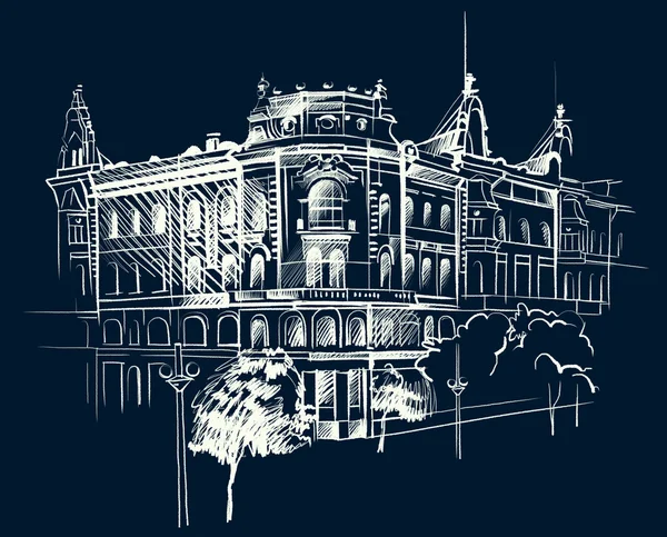 Architectural ink sketch