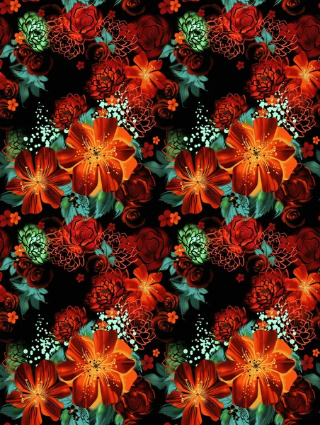Текстура с оранжевыми цветами — стоковое фото
