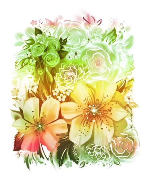 Baggrund med lyse blomster - Stock-foto