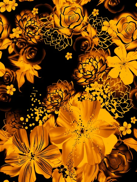 Background  with orange flowers — Stock Photo, Image