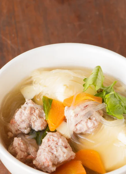 Suppe mit Schweinefleisch — Stockfoto