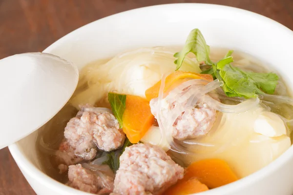 Suppe mit Schweinefleisch — Stockfoto