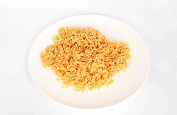 Pure noodle on white plate — Stock Photo, Image