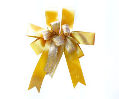 Beyaz arka plan üzerinde yay hediye