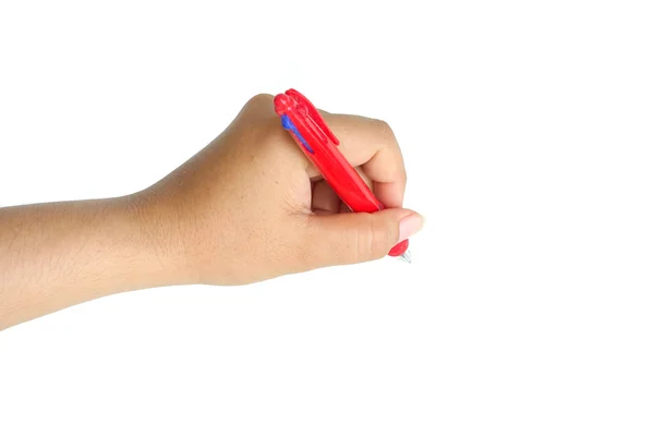 Feminino mão segurando caneta — Fotografia de Stock