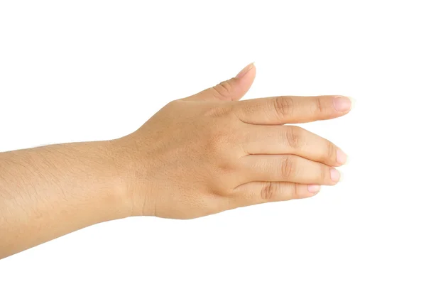 Mulher mão isolada — Fotografia de Stock
