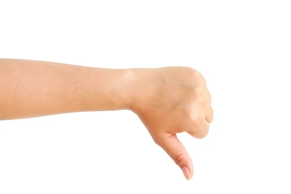 Thumb down hand — Stock Photo, Image