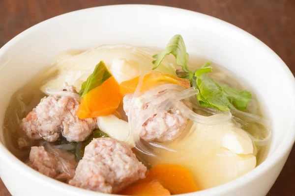 Suppe mit Schweinefleisch — Stockfoto