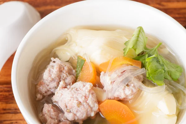 Suppe mit Schweinefleisch — Stockfoto