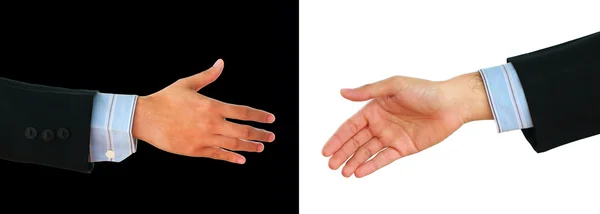 Två affärsmannens hand gest — Stockfoto