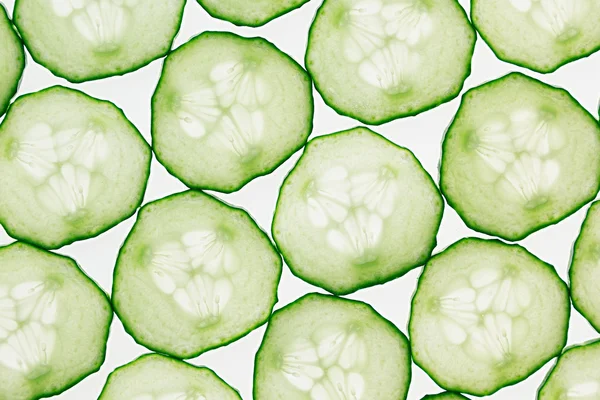 Cucumber slices. Pattern. Food background. Macro. Texture. — Stock Photo, Image