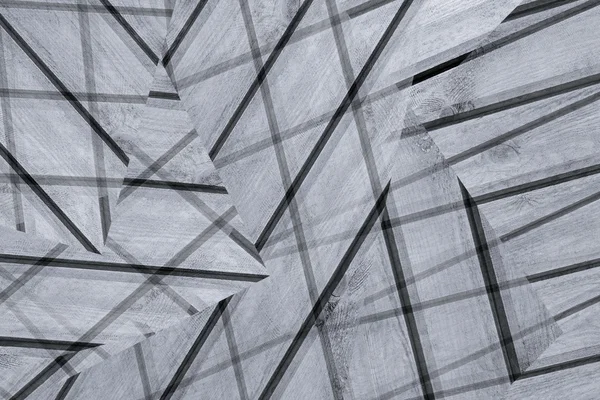 Fondo asimétrico abstracto de los tablones de madera. Patrón minimalista abstracto que cruza tiras. Fondo gris. Antecedentes en el estilo del constructivismo . —  Fotos de Stock