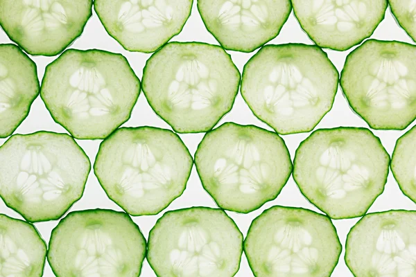 Cucumber slices. Pattern. Food background. Macro. Texture. — Stock Photo, Image