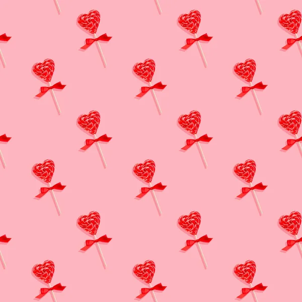 Senza Soluzione Continuità Modello San Valentino Con Lecca Lecca Caramello — Foto Stock