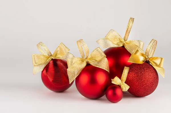 Decoração Natal Rico Montão Bolas Brilho Vermelho Com Arcos Dourados — Fotografia de Stock