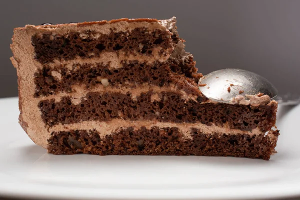 Een stukje chocoladetaart. vakantie concept, verjaardag, Kerstmis. — Stockfoto