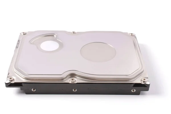 Computer Hard Drive Top View Isolated White Flatlay Copy Space — Stock Photo, Image