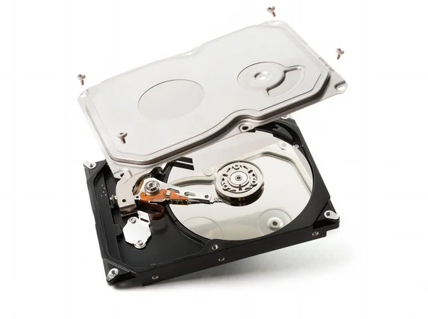 Computer Hard Disk View Mirrored Blank Disks Which Data Recorded — Stock Photo, Image