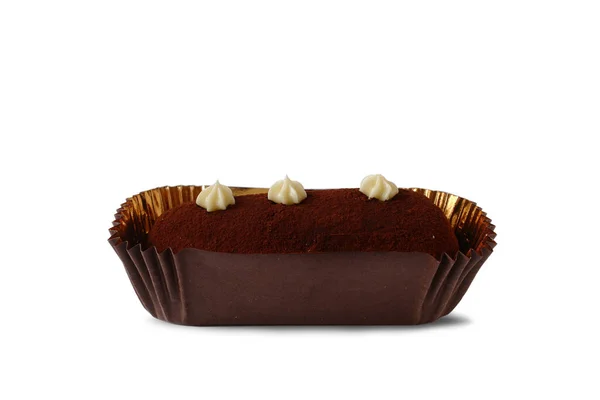 Čokoládové Brownie Izolované Bílém Pozadí Kopírovat Prostor — Stock fotografie