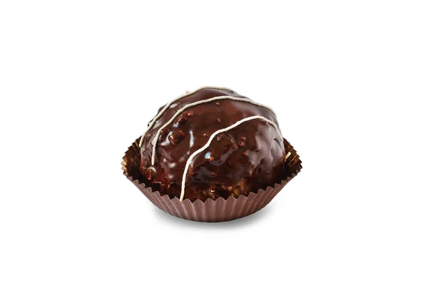 チョコレートブラウニーは白地に隔離されてる コピースペース — ストック写真