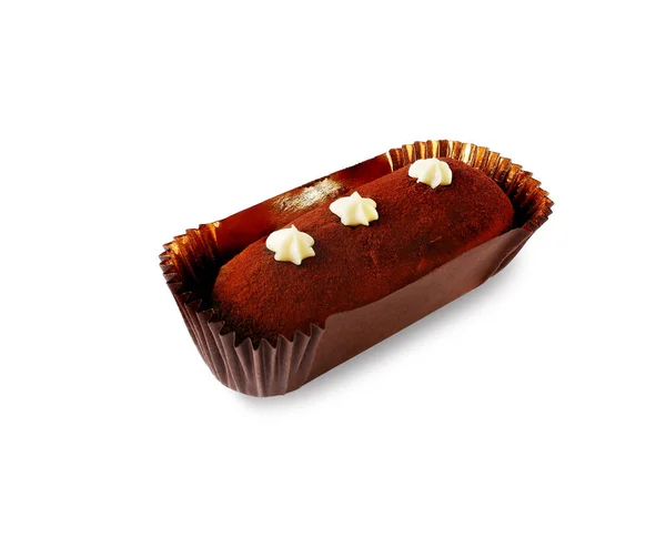 Čokoládové brownie izolované na bílém pozadí. close-up. — Stock fotografie