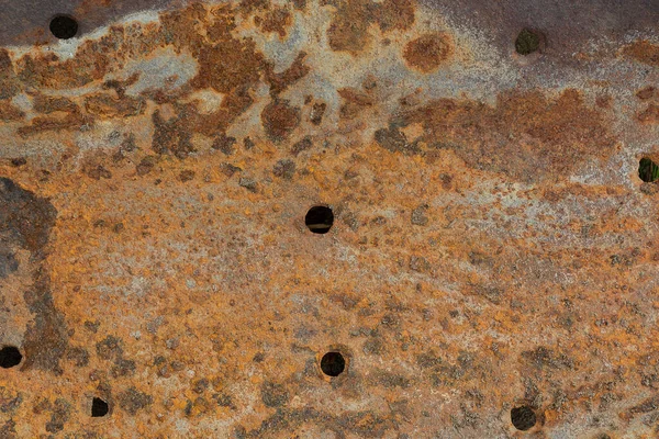 Background Piece Iron Even Small Holes Slightly Corroded Rust Copy — Foto Stock